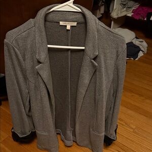 Skies Are Blue Heather Gray Open-Front Blazer